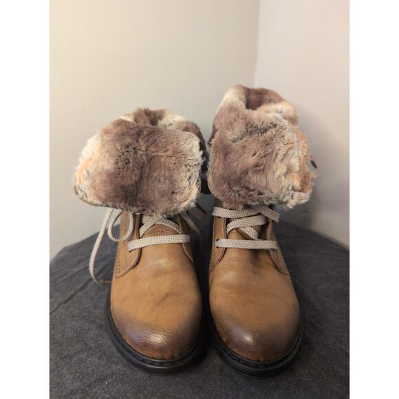 Rieker faux fur cozy warm winter boots 38/7.5 - Picture 8 of 9